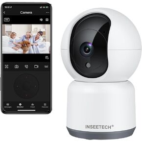 كاميرا أمان واي فاي 5 جيجا هرتز داخلية مع تطبيق Tuya الذكي، وكاميرا 2K 4MP Baby Pet Dog Cat، وكاميرا توصيل تكبير قابلة للإمالة، وكشف حركة AI وتتبع تلقائي، ورؤية ليلية، ومحادثة ثنائية الاتجاه in Kuwait