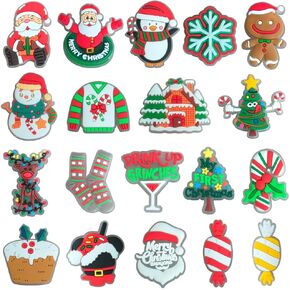 19PCS Christmas shoe accessories with night light, suitable for shoe wristband decoration, party gifts, birthday gifts