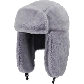 Cozy Plush Winter Hats Men Women Trapper Trooper Hat with Earflaps Windproof Russian Ushanka Hats Outdoor Skiing Cap
