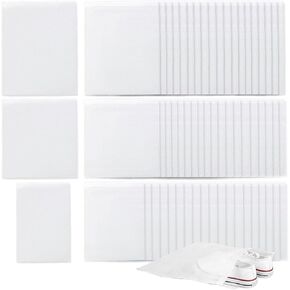 Caliee 60 Pcs Shoe Dust Bags Portable Shoe Bags For Storage Breathable Non Woven Shoe Storage Bag White 20pcs Large 20pcs Medium 20pcs Small