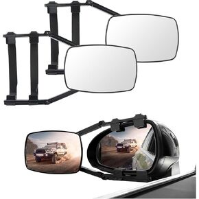 2PCS Clamp Tow Mirrors with Securely Fastened,HD&Adjustable Towing Mirrors for Expanded Visibility,Universal Mirror Extenders for Towing Car Accessories Fit Truck,Hitch Towing