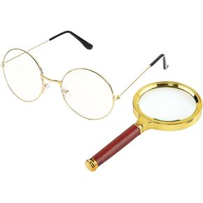 Detective Costume Glasses Detective Magnifying Glasses Old Man Costume Adult Halloween Dress Up