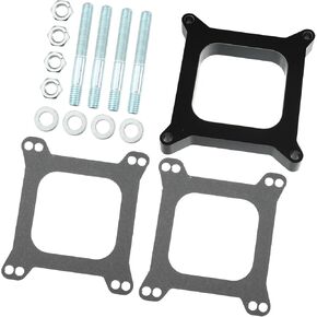 Carb Spacers for Ford 350 SBC BBC BB 4BBL 1" Tall Durable | Open Phenolic Carburetor Spacer with Gasket Screws Kit 1 Pcs for Chevy