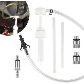 𝑵𝒆𝒘 Lower Unit Gear Oil Pump - Transmission Fluid Pump for Standard Quart Bottles, Come with 8mm and 10mm Adapters, 3/8 inch Metal Swivel, 8cc per Pump Stroke Fit Most Marine Boat Outboard Motors