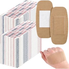 Sinmoe 600 Pcs Large Bandages Bulk Big Flexible Adhesive Bandages Wound Care Fabric Bandages for Care and Protect Wounds, 2 x 4 Inch