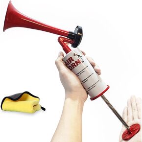 Handheld Air Horn, Aluminum Loud Noise Maker Bear Horn Self Defense Portable Air Pump Horn Sports and Marine Signal Safety Alarm Horn for Boating, Airhorns Boat Horns