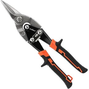 HORUSDY 3 Pack Aviation Tin Snips Set, 10 Inch Metal Straight Cut, Left Cut, Right Cut for Cut Sheet Metal, Chrome Vanadium Steel