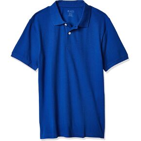 The Children's Place boys Uniform Pique Polo Shirt, Renew Blue, XL 14 husky
