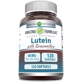 Amazing Formulas Lutein 40 mg with Zeaxanthin 1600 mcg | Softgels Supplement | Non-GMO | Gluten Free | Made in USA (40 mg, 60, Count)