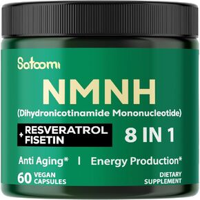 Satoomi 8in1 NMNH - NMN Supplement Alternative - NAD Supplement to Support NAD+ Levels Added Fisetin, Resveratrol, Quercetin, Turmeric, Berberine, Vitamin D3 & C - 60 Count for 30 Days