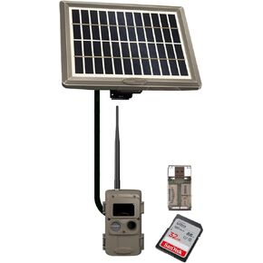 Cuddeback CuddeLink Wireless Trail Camera 3rd Gen Sensor, Low-Glow IR LED Camera with Antenna Bundle Solar Power Bank, 32 GB Memory Card, and Card Reader (4-Pack)