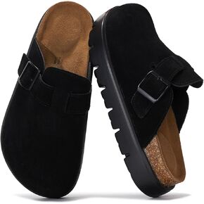 Project Cloud Genuine Leather Clogs for Women - Memory Foam Arch Support Women Footwear Womens Casual Shoes, Non-Slip Platform Clogs Mules for Women 2024 - Women Shoes (Benton Chunky)