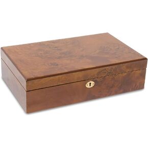 Jewels By Lux Burlwood Finish 10-Watch Case