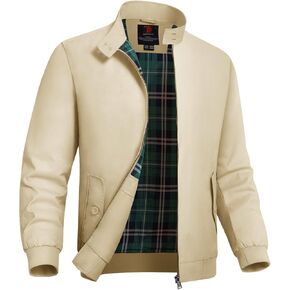 TBMPOY Men's Lightweight Cotton Jackets Golf Full Zip Windbreaker Spring Fall Stylish Casual Jackets Work bomber