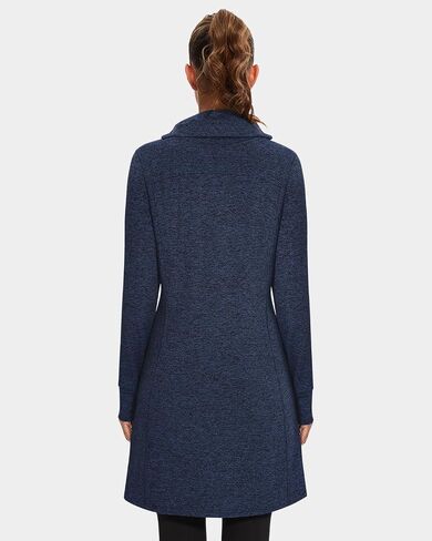 Soneven Women Thermal Fleece Long Sweatshirt Tunic Dress Pullover Warm Winter Outfits Pocket Thumb Holes Cowl Neck Gaiter in Kuwait