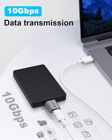 Duttek USB C to Micro B Adapter 10Gbps, Micro B to USB C 3.2 Adapter, USB Type C Female to Micro B Male Converter Adapter for Hard Drive Cable, External Hard SSD Drive, Tablet, Phone, Laptop, 2 Pack in Saudi Arabia