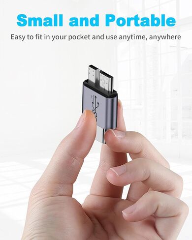 Duttek USB C to Micro B Adapter 10Gbps, Micro B to USB C 3.2 Adapter, USB Type C Female to Micro B Male Converter Adapter for Hard Drive Cable, External Hard SSD Drive, Tablet, Phone, Laptop, 2 Pack in Saudi Arabia