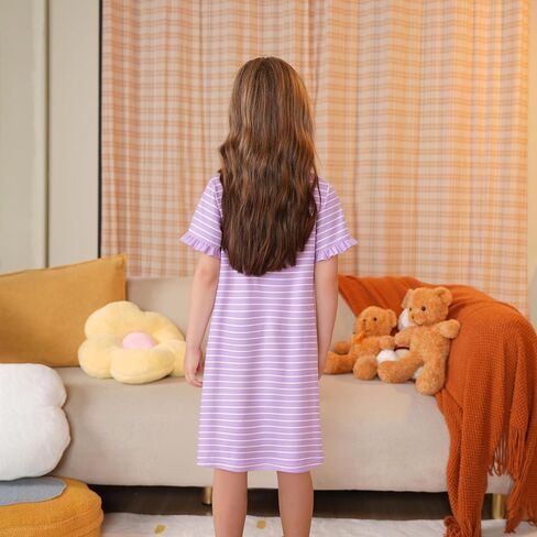 LQSZ Girls Princess Nightgown Kids Nightdress Toddler Pajamas Fantasy Sleepwear Short Sleeves Sleep shirt Nightie Gift in Kuwait