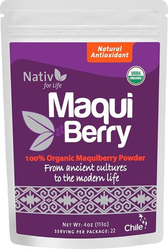 Nativforlife - Maqui Berry Powder, 4 Oz | 100% Maqui Powder, Superfood, Great Antioxidant, Made in Chile in Saudi Arabia
