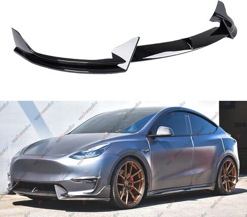 3Pcs Front Lip Compatible with 2020-2024 Tesla Model Y, Bumper Air Dam Lower Chin Splitter Protection Body Kit Fits 2020 2021 2022 2023 2024 (Carbon Fiber Pattern) in Saudi Arabia