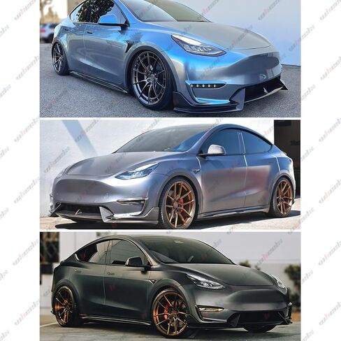 3Pcs Front Lip Compatible with 2020-2024 Tesla Model Y, Bumper Air Dam Lower Chin Splitter Protection Body Kit Fits 2020 2021 2022 2023 2024 (Carbon Fiber Pattern) in Saudi Arabia