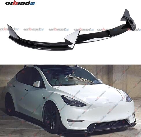 3Pcs Front Lip Compatible with 2020-2024 Tesla Model Y, Bumper Air Dam Lower Chin Splitter Protection Body Kit Fits 2020 2021 2022 2023 2024 (Carbon Fiber Pattern) in Saudi Arabia