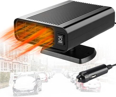 سخان سيارة، سخان سيارة محمول 12 فولت يمكن توصيله بولاعة السجائر، 2 في 1 سريع التسخين ومزيل الصقيع، مزيل ضباب الزجاج الأمامي للمركبة in Kuwait