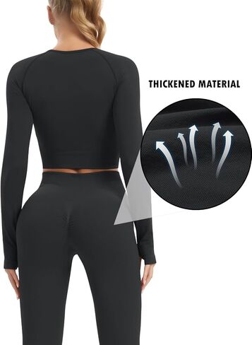 JOLLMONO Women Workout Sets 2 Pieces Long Sleeve Seamless Yoga Outfits Gym Clothes in Saudi Arabia