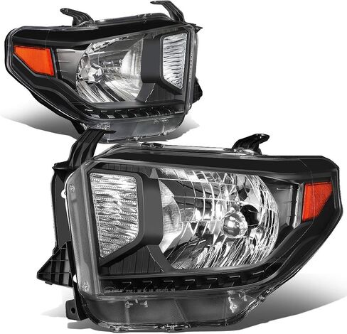 DNA MOTORING HL-TUN07-BK Black Housing Amber Side Headlights Replacement For 14-20 Tundra in Saudi Arabia