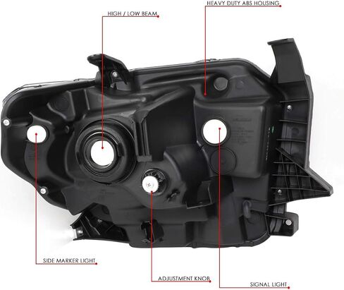 DNA MOTORING HL-TUN07-BK Black Housing Amber Side Headlights Replacement For 14-20 Tundra in Saudi Arabia