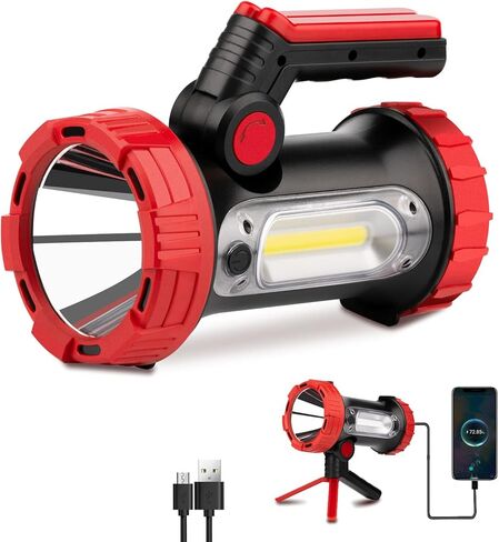 Anhay Rechargeable LED Camping Lantern, Dimmable Lantern Flashlight with Hook, Waterproof Spotlight for Hurricane Emergency, Outdoor, Hiking and Home, USB Cable Included in Saudi Arabia