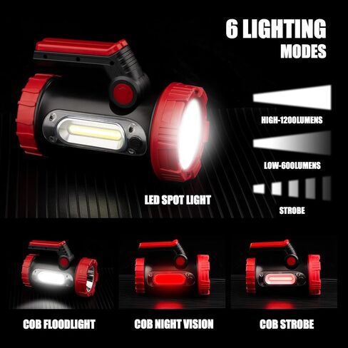 Anhay Rechargeable LED Camping Lantern, Dimmable Lantern Flashlight with Hook, Waterproof Spotlight for Hurricane Emergency, Outdoor, Hiking and Home, USB Cable Included in Saudi Arabia
