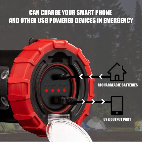Anhay Rechargeable LED Camping Lantern, Dimmable Lantern Flashlight with Hook, Waterproof Spotlight for Hurricane Emergency, Outdoor, Hiking and Home, USB Cable Included in Saudi Arabia