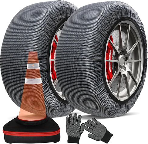 K-Musculo Snow Socks for Tires, Snow Socks Snow for Car SUV Pickup Easy to Use, Ultimate Grip, Washable.100 KM Safely In The Snow, EU EN-16662-1 Certififed(2 PACKS)-XXL in Saudi Arabia