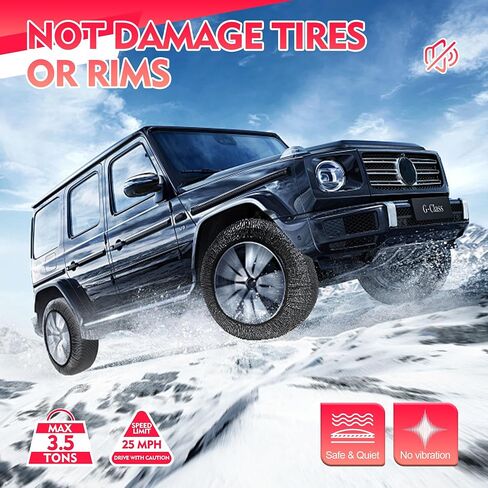 K-Musculo Snow Socks for Tires, Snow Socks Snow for Car SUV Pickup Easy to Use, Ultimate Grip, Washable.100 KM Safely In The Snow, EU EN-16662-1 Certififed(2 PACKS)-XXL in Saudi Arabia