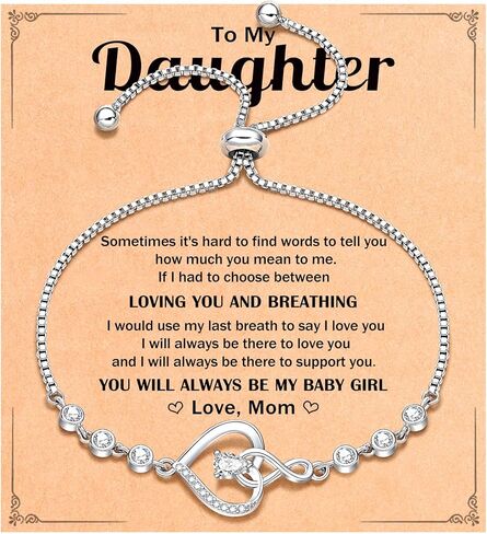 Infinity Heart Bracelets for Women, Christmas Birthday Mothers Day Gifts for Daughter Adult in Saudi Arabia