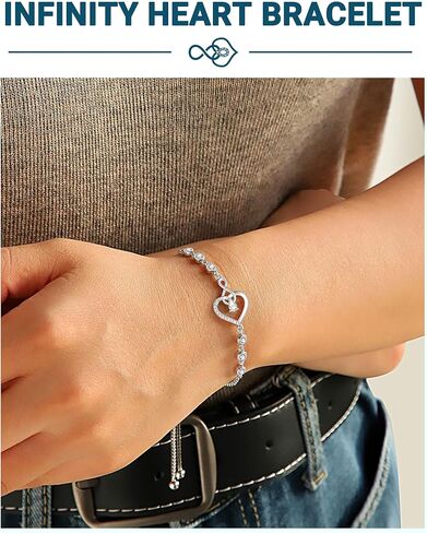 Infinity Heart Bracelets for Women, Christmas Birthday Mothers Day Gifts for Daughter Adult in Saudi Arabia