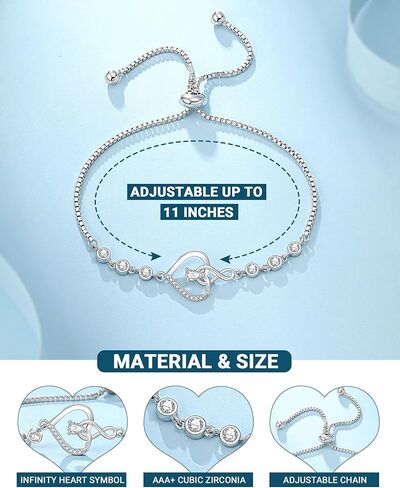 Infinity Heart Bracelets for Women, Christmas Birthday Mothers Day Gifts for Daughter Adult in Saudi Arabia