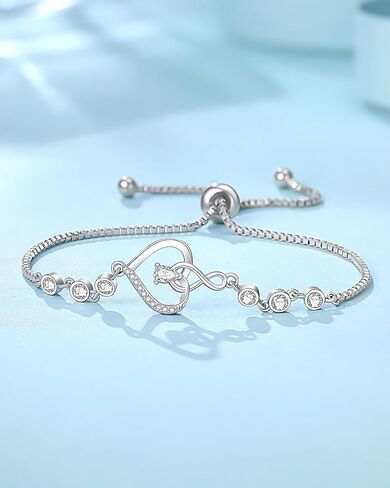 Infinity Heart Bracelets for Women, Christmas Birthday Mothers Day Gifts for Daughter Adult in Saudi Arabia