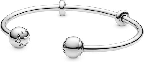 مجموعة أساور وقلادة على شكل قلب من باندورا - سوار من الفضة الإسترلينية للسيدات مع حلية زركونيا مكعبة - سوار أنيق لعيد الميلاد أو هدية العطلة للجدة - مجموعة مجوهرات مع صندوق هدايا، 8.1 بوصة in Kuwait