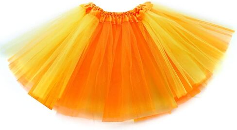 Orange Black Tutu Tulle Skirt for Girls Women, Kids Adult Halloween Witch Orange Tutu Outfit Party Dress Up in Kuwait