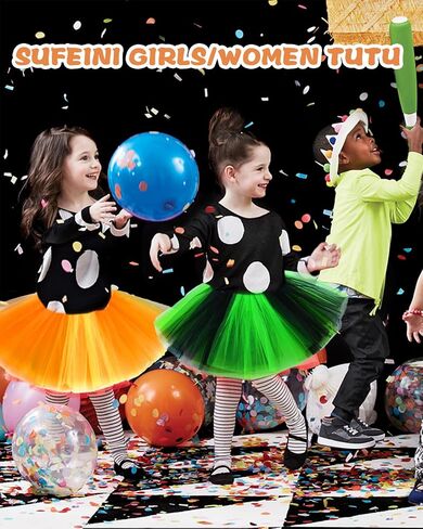 Orange Black Tutu Tulle Skirt for Girls Women, Kids Adult Halloween Witch Orange Tutu Outfit Party Dress Up in Kuwait
