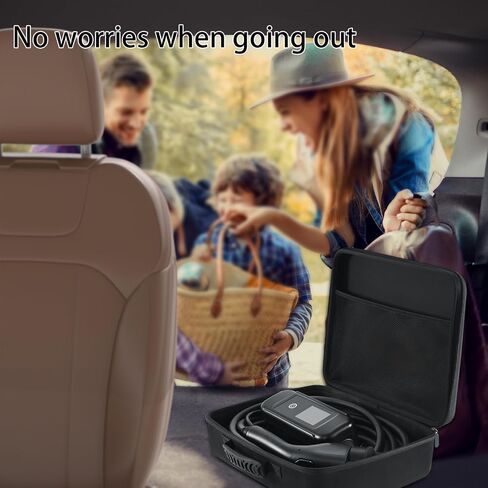 Level1- Level2 Portable EV Charger with LED Display,16/13/10/8 Amps Adjustable,110-240 Volts,25ft Cable,SAE J1772 Standard NEMA6-20Plug,NEMA5-15Plug Conversion Adapter, Portable Cable Box in Saudi Arabia