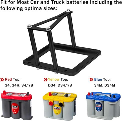 علبة البطارية مع الاستمرار، صندوق نقل صندوق السيارة من الألومنيوم الخام مناسب لسباق سباق أوبتيما، أحمر أصفر أزرق أعلى 34 34R 34/78 D34 D34/78 34M D34M، أسود in Kuwait