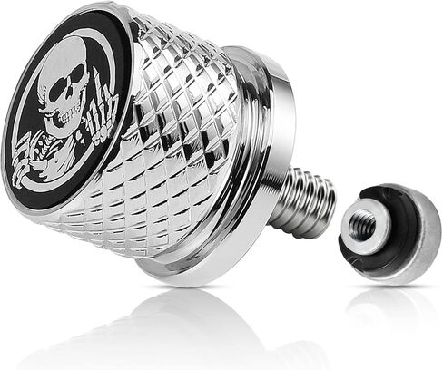 Chrome Stainless Knurled Fender Rear Seat Bolts Screw and Nut Kit 1/4"-20 Thread Quick Mount Skull Pattern Compatible with Harley Touring Softail Dyna Sportster CVO Fatbob 1996-2024 in Saudi Arabia