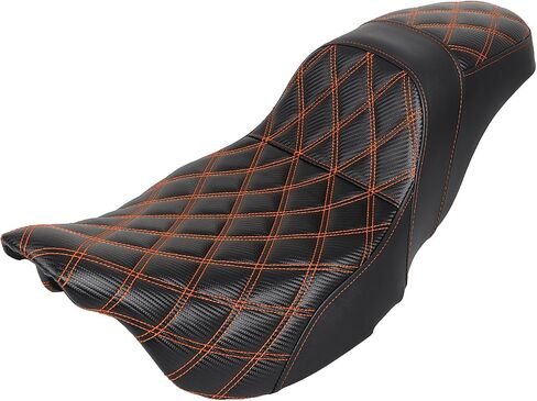 Motorcycle Step-Up Extended Seat Driver & Passenger Seat Fit for Harley Touring Electra Glide Road Glide Road King Street Glide 2008-2023, Black Stitch in Saudi Arabia