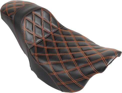 Motorcycle Step-Up Extended Seat Driver & Passenger Seat Fit for Harley Touring Electra Glide Road Glide Road King Street Glide 2008-2023, Black Stitch in Saudi Arabia