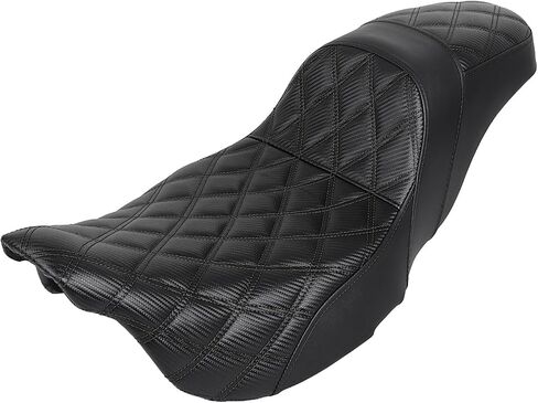 Motorcycle Step-Up Extended Seat Driver & Passenger Seat Fit for Harley Touring Electra Glide Road Glide Road King Street Glide 2008-2023, Black Stitch in Saudi Arabia