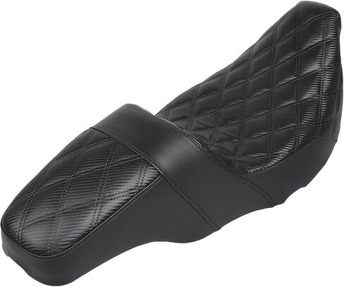Motorcycle Step-Up Extended Seat Driver & Passenger Seat Fit for Harley Touring Electra Glide Road Glide Road King Street Glide 2008-2023, Black Stitch in Saudi Arabia