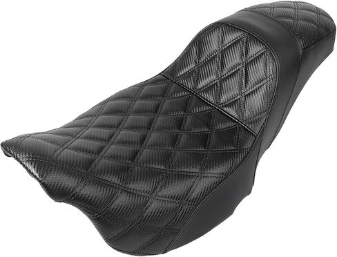 Motorcycle Step-Up Extended Seat Driver & Passenger Seat Fit for Harley Touring Electra Glide Road Glide Road King Street Glide 2008-2023, Black Stitch in Saudi Arabia